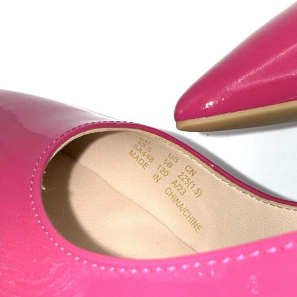 Stuart Weitzman Patent Leather Pointed Toe Pumps Hot Pink US 5B stiletto Heels - Picture 5 of 9